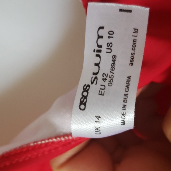 Red Full Piece Swimsuit - Picture 4 of 5